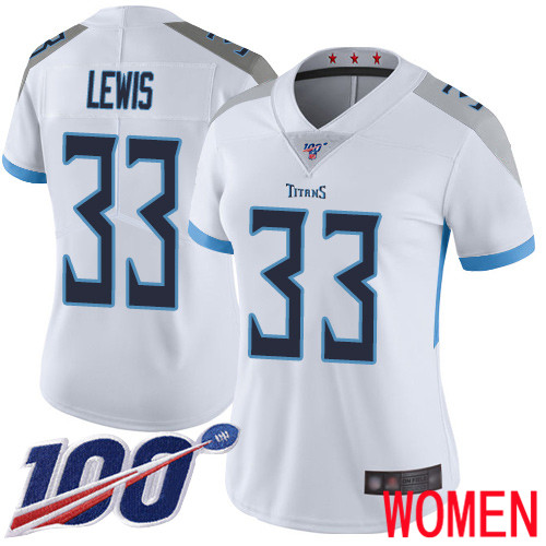 Tennessee Titans Limited White Women Dion Lewis Road Jersey NFL Football #33 100th Season Vapor Untouchable